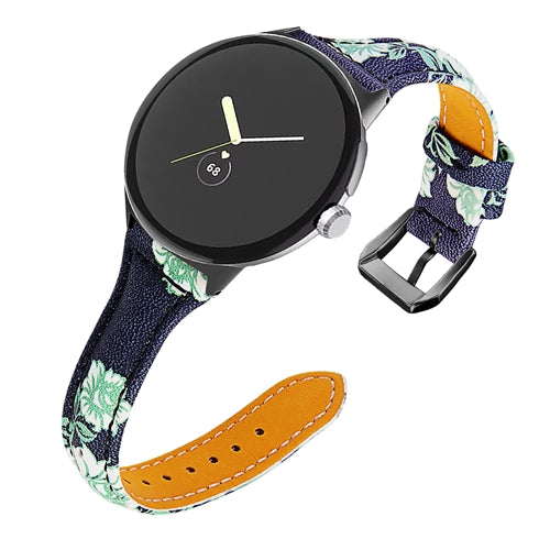 Flower Slim Leather Google Pixel Watch Strap